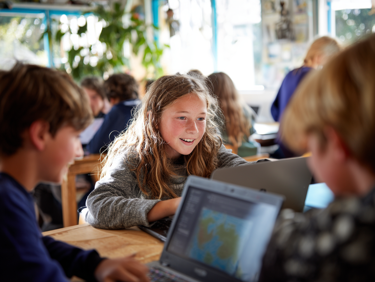 Students learning programming